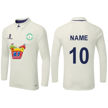 Barrowby Cricket Club Ergo Long Sleeve Playing Shirt - Navy Trim